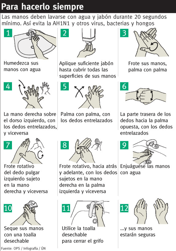 Correcto lavado de manos (prevención AH1N1)