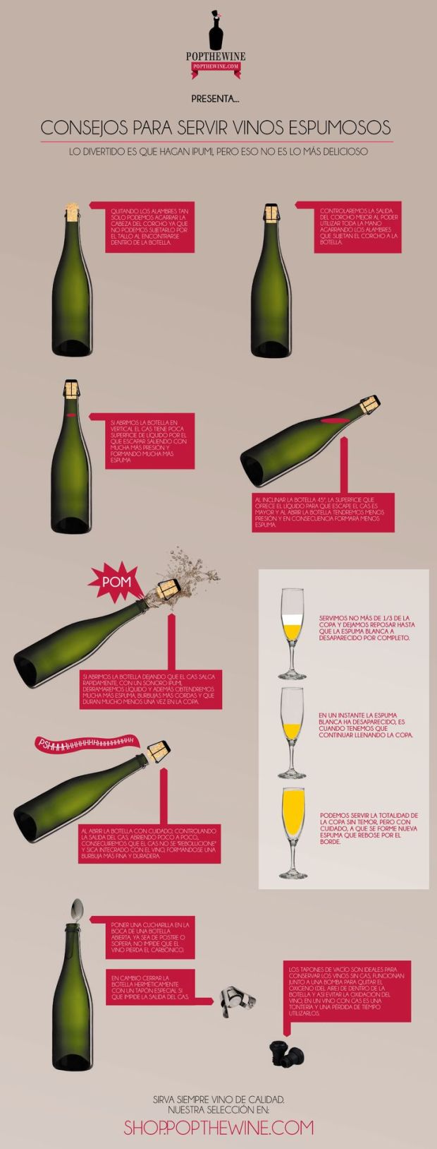Cómo servir vinos espumosos