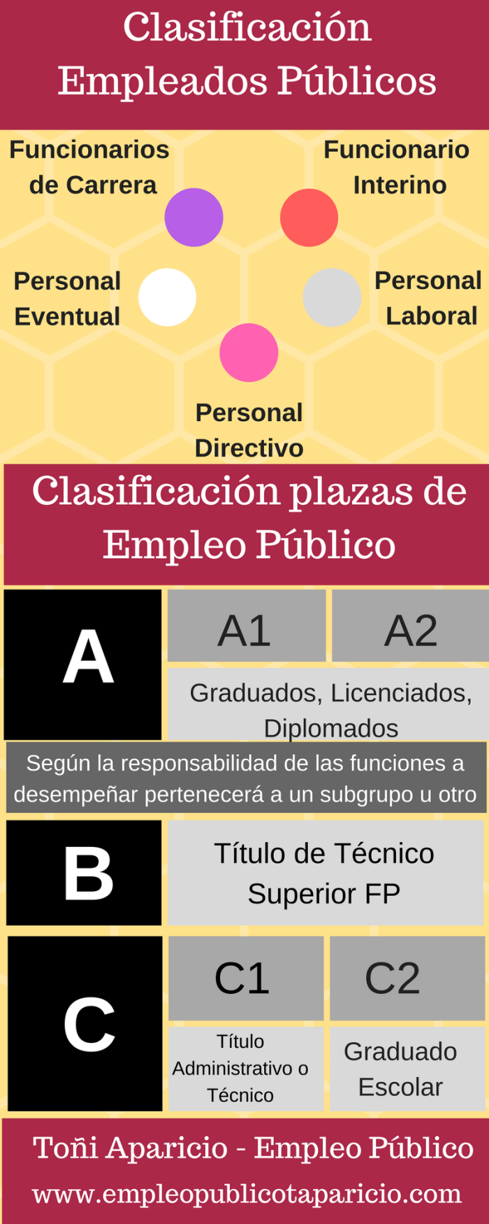 Clasificación de los empleados públicos en España